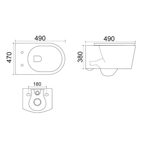 Сет AZARIO NEW Инсталляция для подвесного унитаза 3/6л + Подвесной унитаз NOVA безободковый, с быстр