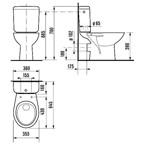 Унитаз-компакт Jika ZETA напольный (8.2539.6.000.242.9)
