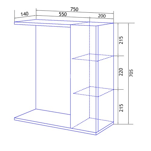 Зеркало-шкаф Loranto Дина 75, 750х700х140 правостороннее, белое (CS00049720)