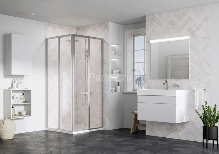 Душевая дверь Ravak раздвижная 80х195, толщина полотна 6мм , цвет профиля сатин