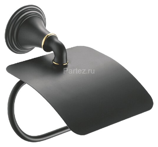 Держатель туалетной бумаги Fixsen Luksor с крышкой, черный (FX-71610B)