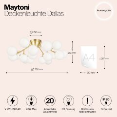 Потолочная люстра Maytoni MOD545CL-20BS