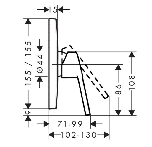 71267000 Logis Loop Смеситель для душа, однорычажный, СМ