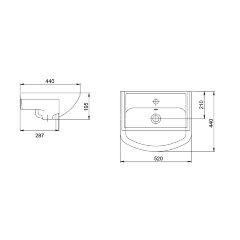 Раковина Onika Santeri Акватон 52 встраиваемая, белая (1.3120.1.S00.11B.0)
