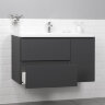 Комплект Itana тумба с раковиной подвесная Roberto 100 с выдвижными ящиками, графит (CS00091330)