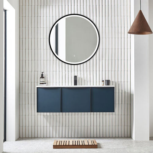 Зеркало AZARIO Aurora D600 с подсветкой, сенсорный выключатель с функцией диммера, алюминиевая черна