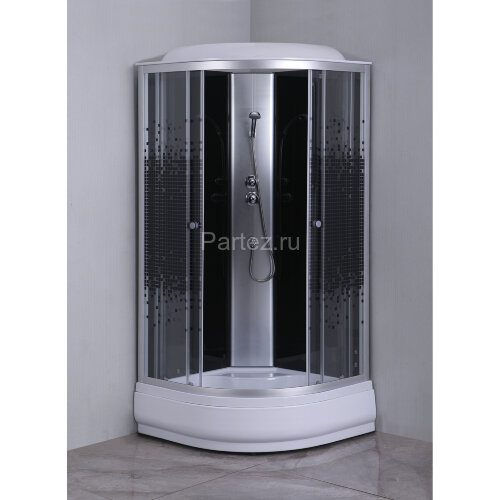 Душевая кабина Loranto 90х90х215 поддон 25см, мозайчатый узор, прозрачное стекло 4мм, профиль хром (CS669025K90)