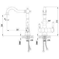 Смеситель Lemark Comfort LM3065C для кухни с подключением к фильтру с питьевой водой
