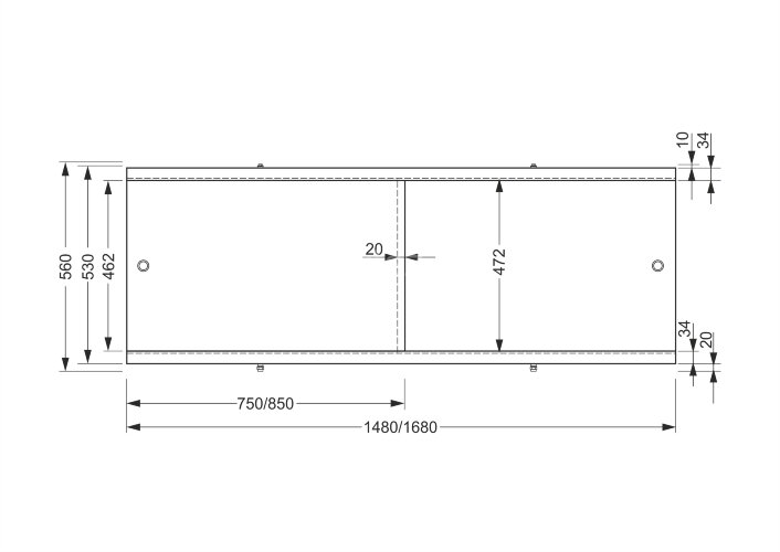 Панель боковая Cersanit универсальная тип 2, 70, ультра белый, LORENA/SANTANA/NIKE/FLAVIA