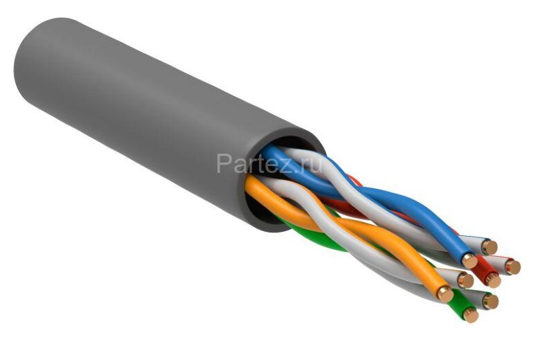 Кабель витая пара U/UTP кат.5 4х2х24AWG solid CCA PVC сер. (м) GENERICA BC1-C504-111-305-G