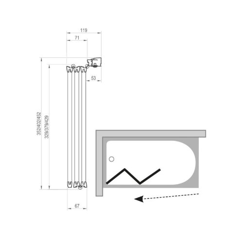 Шторка для ванны складная Ravak 115х140 цвет профиля белый (795S0100Z1)