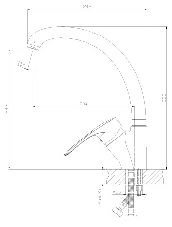 Смеситель для кухни Lemark T40-23 granit