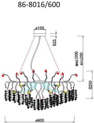 Подвесная люстра Garda Decor 86-8016/600