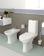 Биде напольное Керамин Санти 350х535х400 угловое скрытое крепление в комплекте, белый (CS00087560)