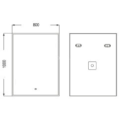 Зеркало AZARIO Алмина 800х1000 c подсветкой и диммером, сенсорный выключатель (LED-00002315)
