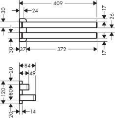 Полотенцедержатель Axor Universal Accessories двойной, хром (42821000)