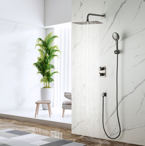 Смеситель Lemark Bronx LM3749GM для ванны и душа термостатический, встраиваемый