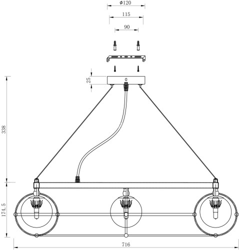 Подвесная люстра Maytoni MOD312PL-10GCH
