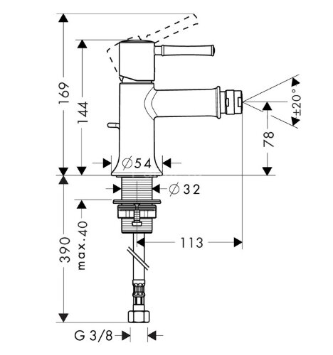 14120000 Talis Classic Смеситель для биде, однорычажный