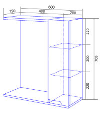 Зеркало-шкаф Loranto Mari 60 правое, без светильника (CS00086020)