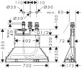 Hansgrohe 13437180 Скрытая часть монтаж смесителя на 3 отверстия на край ванны, 1/2