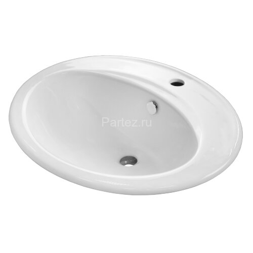 Раковина Azario 550х470х200 встраеваемая сверху, овальная, белый глянец (AZ-6002)