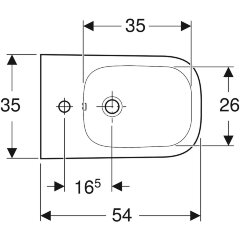 Биде подвесное Geberit Smyle Square без крышки, белый (500.209.01.1)