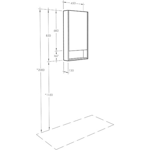 Зеркальный шкаф Aquaton Сканди 45 Белый (1A252002SD010)