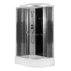 Душевая кабина Loranto 120x80x215 левая, поддон 25 см, 4 мм прозрачное стекло с рисунком "мозайка" (CS-1200-25ТМ/М L)