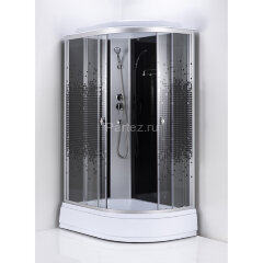 Душевая кабина Loranto 120x80x215 левая, поддон 25 см, 4 мм прозрачное стекло с рисунком "мозайка" (CS-1200-25ТМ/М L)