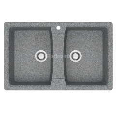 Кухонная мойка AZARIO Elmas 780х500х190 двойная, искусственный мрамор, цвет темно серый (CS00084167)