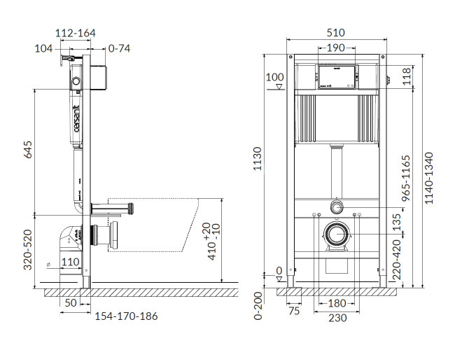Инсталляция AQUA 50 QF для унитаза пневматическая оцинкованная