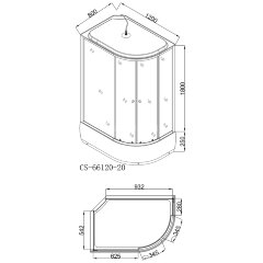 Душевая кабина LORANTO 120х80х215 левосторонняя, поддон 20 см, прозрачное стекло 4 мм, черная (CS-66120-20 L G)