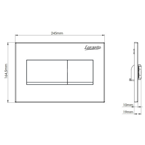 Кнопка смыва Loranto KARE механическая, двойная, хром глянцевый