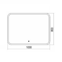 Зеркало AZARIO Стив New 1000х800 c подсветкой и диммером, bluetooth, двойной подогрев, часы, сенс вы