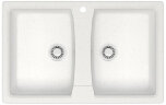 Кухонная мойка AZARIO Elmas 780х500х190 двойная, искусственный мрамор, цвет белый (CS00078329)