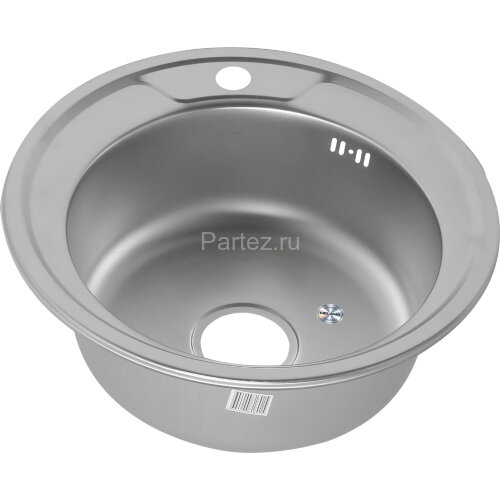 Мойка 490 MELANA 0,8/180 МАТОВАЯ врезная круглая с сифоном (002/2M *15)