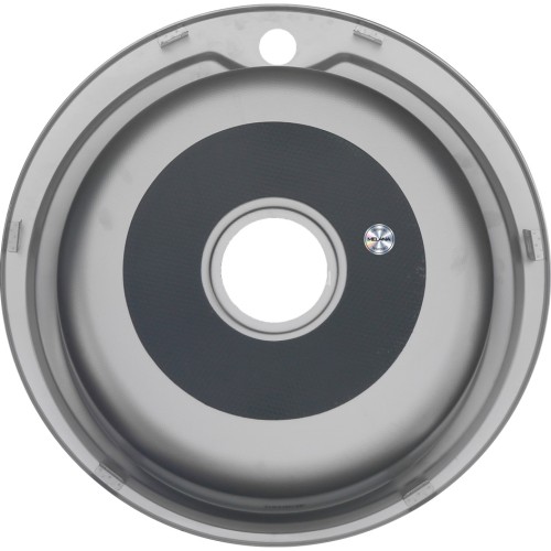 Мойка 510 MELANA 0,8/180 ДЕКОР врезная круглая с сифоном (101D t *12)