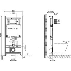 Инсталляция Jacob Delafon OUT OF COL ширина 500 мм со смывным бачком (E29025-NF)