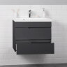 Комплект тумба Итана Alexa 60 (600х450х560) подвесная, с раковиной Clarissa 60, графит (CS00093214)
