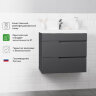 Комплект тумба Итана Alexa 60 (600х450х560) подвесная, с раковиной Clarissa 60, графит (CS00093214)