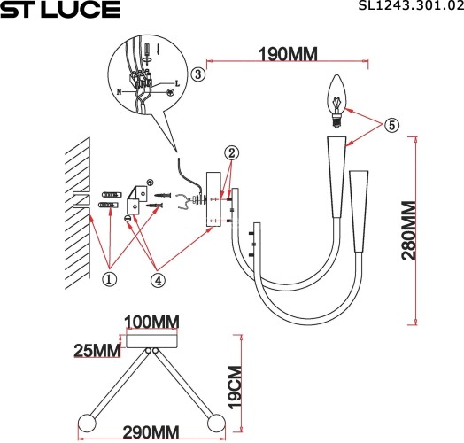 Бра ST Luce SL1243.301.02