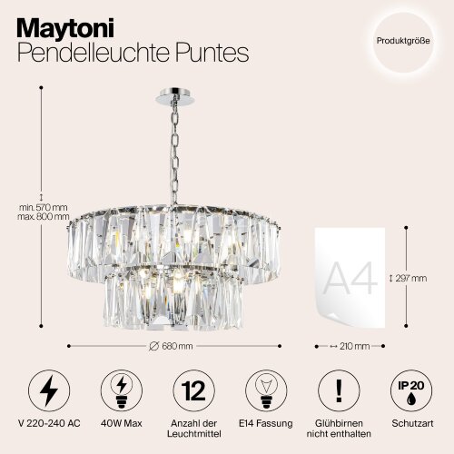 Подвесная люстра Maytoni MOD043PL-12CH