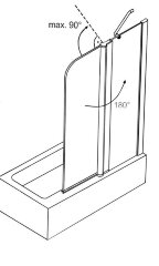 Шторка для ванны распашная Azario Merrit 110х140 цвет профиля серебро (AZ-NF6221 1100)