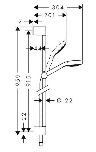 26590400 Croma Select Е Душевой набор Croma Select E Multi Unica Set 0.90м