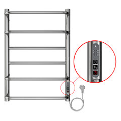 Полотенцесушитель электрический AZARIO MILAN 400/600 6 секций, диммер справа, хром (AZ90846)
