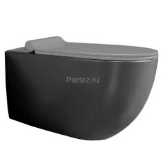 Унитаз подвесной Simas Vignoni &quot;Rimless&quot; 365х560х340 безободковый, с креплением F85, черный матовый 