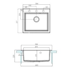 Кухонная мойка Aquaton Линеа, жемчуг (1A733032LW240)