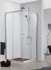 Душевое ограждение Azario GREENWOOD 1100х1100х1850, БЕЗ ПОДДОНА, прозрачное стекло 6 мм, цвет профиля серебро (AZ-NNE1142 1100)