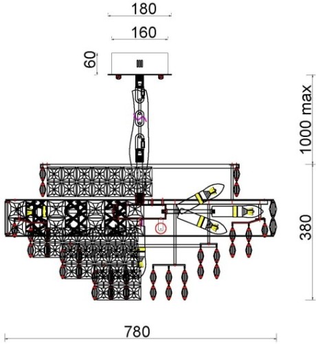 Подвесная люстра Fluorite FL1060-21P